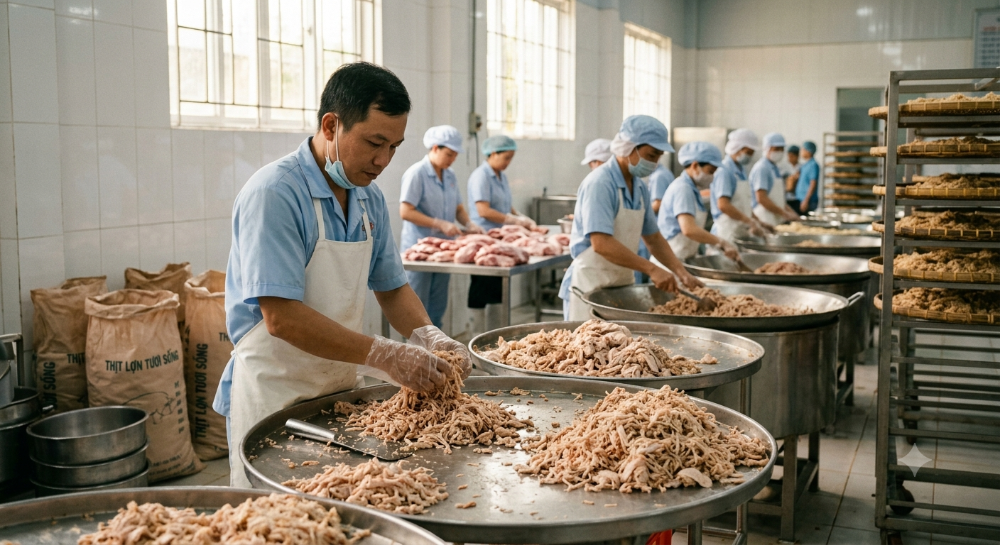 Nền tảng và nguồn nguyên liệu tạo nên chất lượng của chà bông heo Đức Chín
